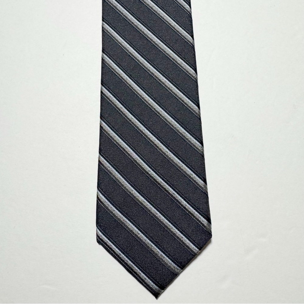 Calvin Klein Gray Stripe Slim Tie